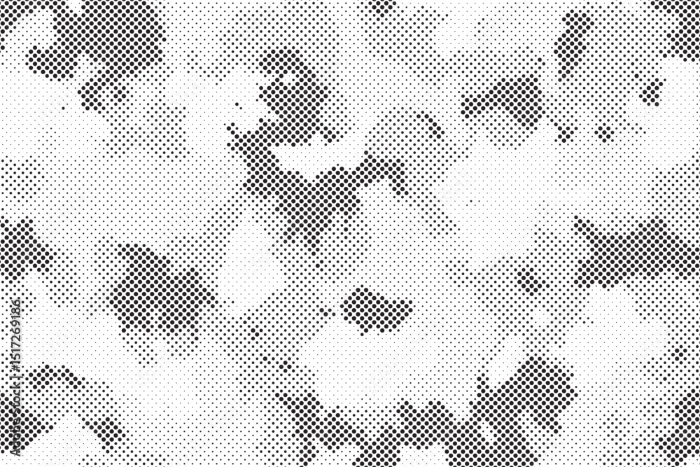 Aufkleber Abstract halftone seamless camouflage pattern. Repeating digital dotted hexagonal camo military texture background. Abstract modern fabric textile ornament. Vector illustration.