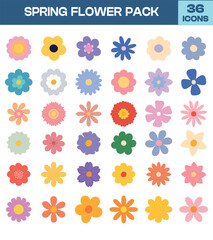 set of vector flowers