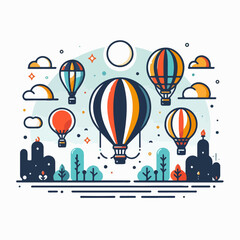 hot air balloon vector illustration