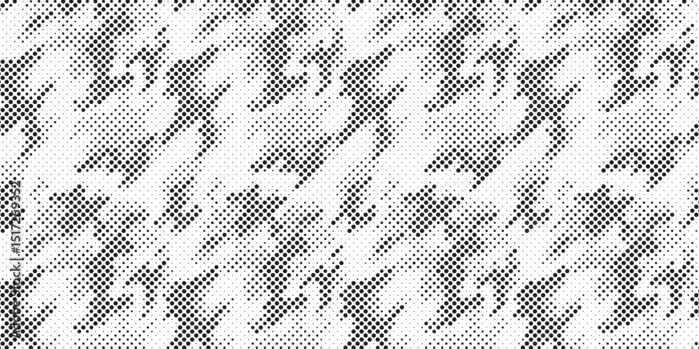 Poster abstract halftone seamless camouflage pattern. repeating digital dotted hexagonal camo military text