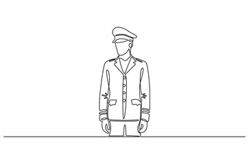 Continuous one line drawing of Sailor man. Single line drawing illustration of Seafarers. Day of the seafarer concept vector art. Doodle line illustration.