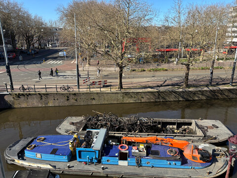 bicycles dredged from canal