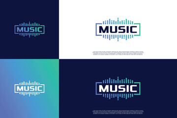 Pulse music audio logo design
