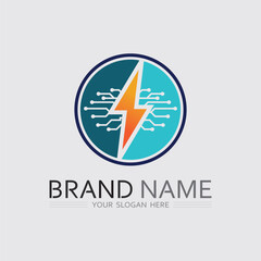 Tech gear logo vector design template. Technology Logo Template Design Vector, Emblem, Design Concept, Creative Symbol, Icon