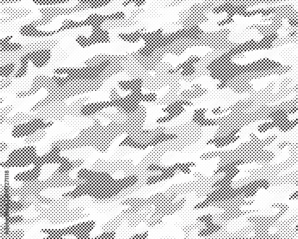 Poster Abstract halftone background. Military camouflage effect dot seamless pattern texture. Dotted background as design element.