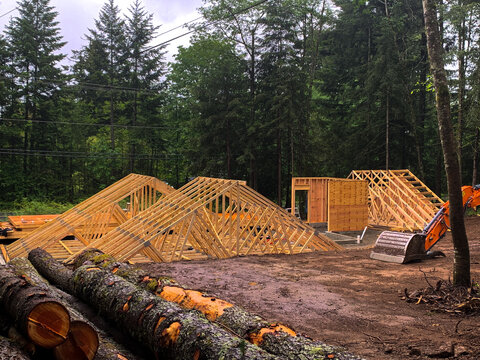 New construction roof of custom home