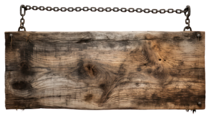 PNG Rustic wooden plank hanging chain