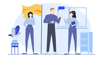 Suitable for business presentations, articles on teamwork, and office communication concepts. Ideal for websites, blogs, and social media posts.