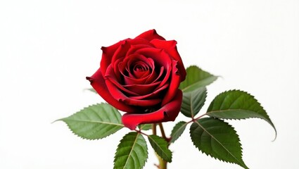 A Single Red Rose Blooming Brightly in Gentle Light