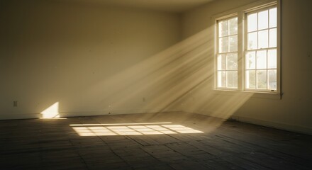 Obraz premium The sunlight crawls into that dark room through the frame