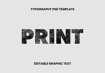 Black And White Print Bold Font Stamp Distressed Grunge Text Effect