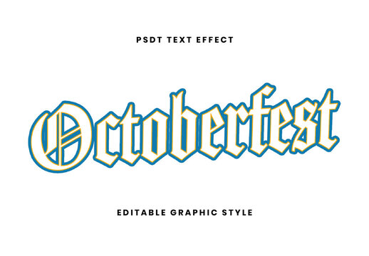 Blue And White Oktoberfest Font Medieval Vintage Blackletter Text Effect

