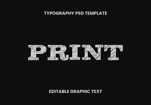 White And Black Sketch Font Print Chalk Rough Drawing Text Effect

