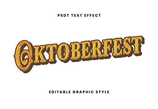 Yellow And Brown Oktoberfest Font Vintage Western Carnival Font Text Effect