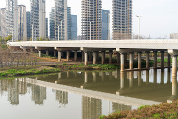Lakeside modern office building in China