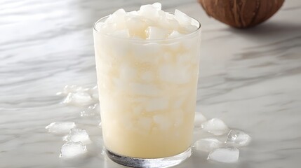 Refreshing, icy beverage with a light, creamy texture.