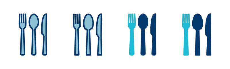 Fork, Spoon, and Knife isolated on white background. Restaurant icon. food icon. Eat. Cutlery icon.