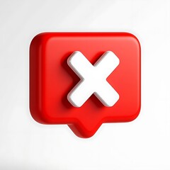 Obraz premium Red cancel icon isolated on white background