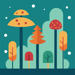 Whimsical Winter Wonderland A Collection of Abstract Trees