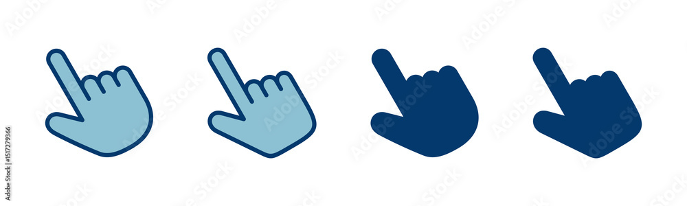 Poster hand cursor icon vector isolated on white background. hand click icon. finger pointer vector