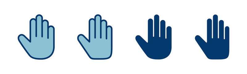 Hand icon vector isolated on white background. Hand gesture. hand stop