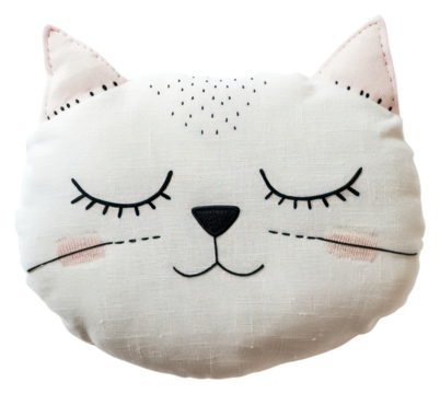 PNG Fabric cat toy cushion pillow animal.