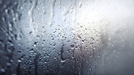 Obraz premium Abstract Water Droplets on Glass A Close-Up View of Rain and Condensation creating artistic textures and patterns