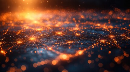 Fototapeta premium Abstract fiery cityscape