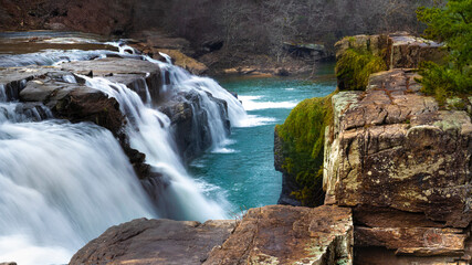 waterfall in the mountains