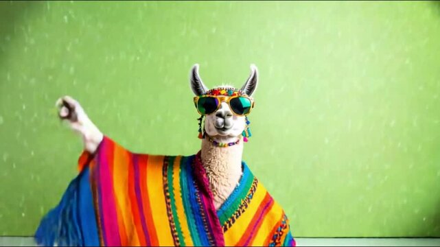 Cool Llama, seamless looping 4k time-lapse animation video background