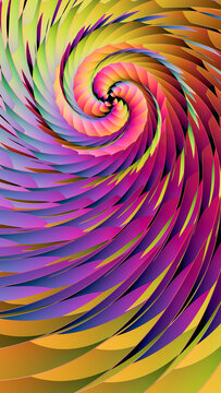A bright spiral of feathers.