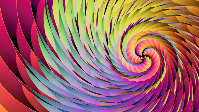 A bright spiral of feathers.