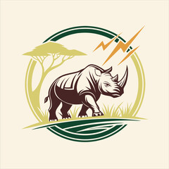 Vector drawing of EcoRhino Power Emblem logo