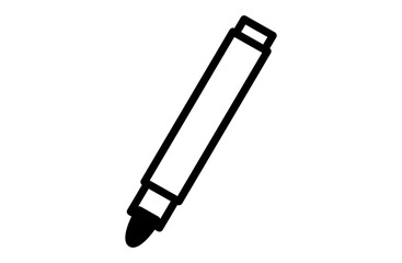 サインペンアイコン – 筆記や強調を表すシンプルな文具線画デザイン