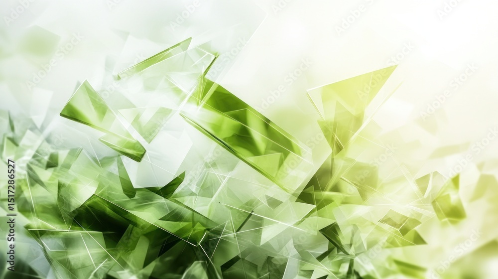 Poster abstract design with translucent shapes and soft color gradients.