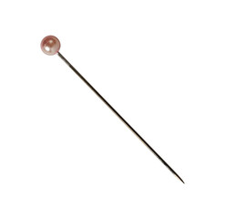pink sewing straight pin isolated