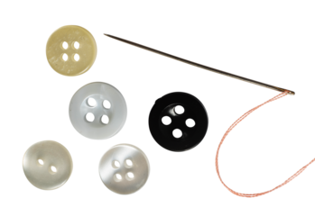 needle with buttons sewing isolated