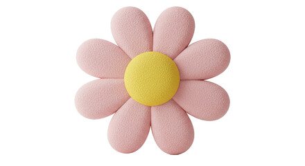 Pink flower with yellow center on black background.