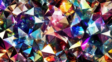 Colorful, multifaceted gems create a dazzling pattern.