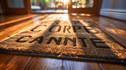 Doormat with custom welcome message