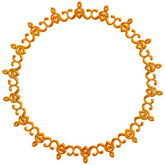 frame made of golden chain