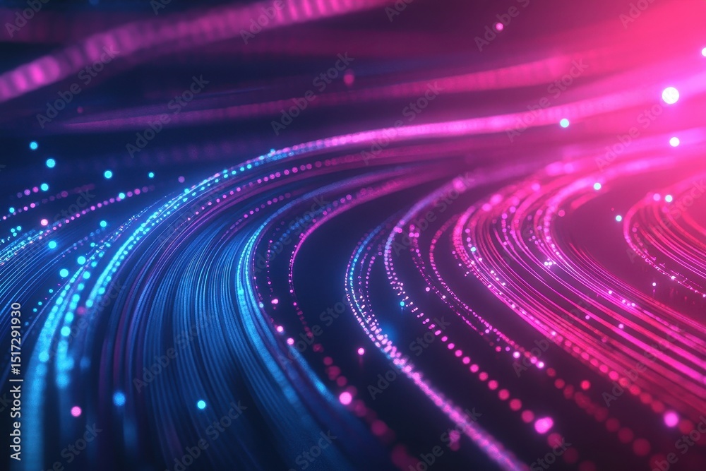 Poster Abstract network connection background showcasing vibrant technology patterns in flowing lines, Abstract network connection background Technology and Connectivity Concept