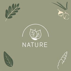 A modern logo design incorporating a tree with roots and fruits, representing sustainability and nourishment in organic practices.