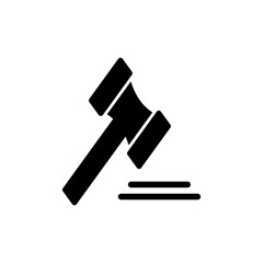Gavel icon symbol for apps and websites. judge gavel sign and symbol. law icon. auction hammer