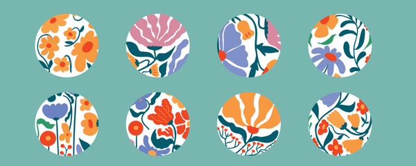 wavy groovy flower element object in naive style