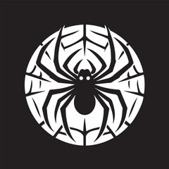 spider silhouette, editable vector image