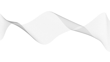 Abstract black wave lines on white background. Dynamic wave pattern modern.