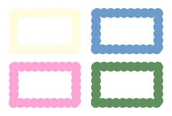 Cute round frame illustration drawing