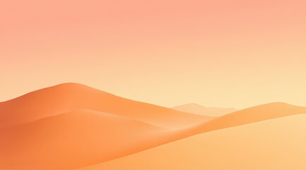 Soft, peach-toned hills gently undulate under a pale, warm sunset sky.  Minimalist, serene landscape