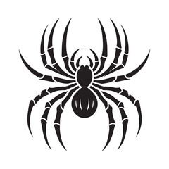 spider silhouette, editable vector image
